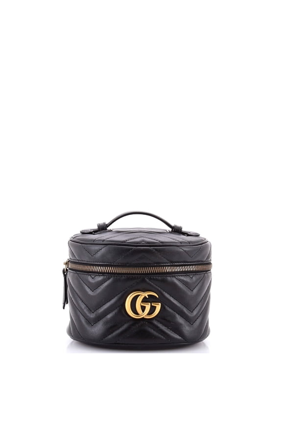 Pre-Owned GG Marmont Vanity Backpack Matelasse Leather Mini By Rebag