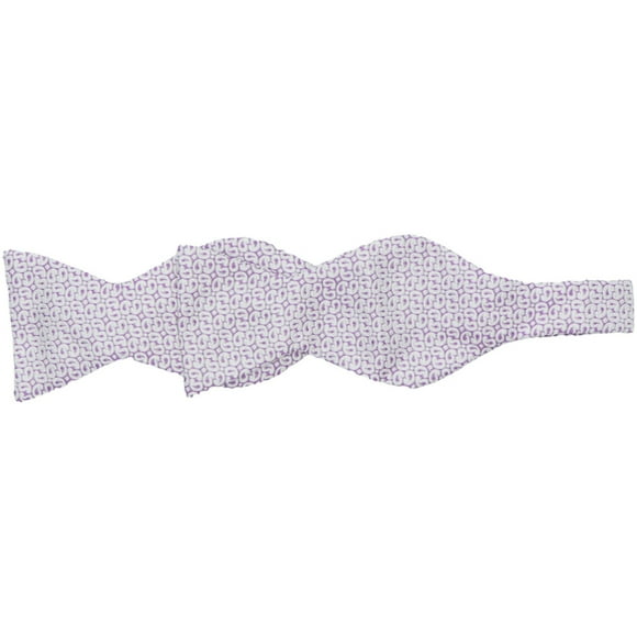 Carrot and Gibbs Men's Purple / Silver Silk Micro Paisley Button Bow Tie - One Size