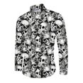 thumbnail image 3 of Camisas de manga larga de Halloween para hombre, camisa con estampado de cabeza de calabaza, camisa informal de calle para adultos, blusa con botones y estampado, traje de fiesta, 3 of 5