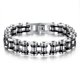 thumbnail image 1 of Pulsera de acero de titanio para hombre, cadena de motocicleta con personalidad rockera, plateada y negra, 1 of 4