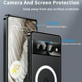 thumbnail image 5 of Metal Magnetic Case for Google Pixel 7 Pro [Compatible With Magsafe Ring & Safety Lock] [Metal Frame Bumper] [Integrated Camera Lens Protector] Shock-Absorb Case, Transparent Back Cover, Black, 5 of 8