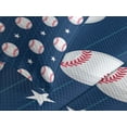 thumbnail image 4 of Ambesonne Sports Quilted Bedspread Set 3 Pcs, Baseball Stripes, Queen Size, Night Blue Red White, 4 of 5