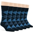 thumbnail image 6 of 7BIGSTARS KINGDOM Men's Dress Argyle Cotton Socks - 6 Pack - Large - Casual Seamless Socks Size 10-13 Shoe Size 6-12 L Dark Navy, 6 of 7