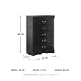 thumbnail image 6 of Ashley Furniture Huey Vineyards 5 Drawer Wood Chest in Black, 6 of 9