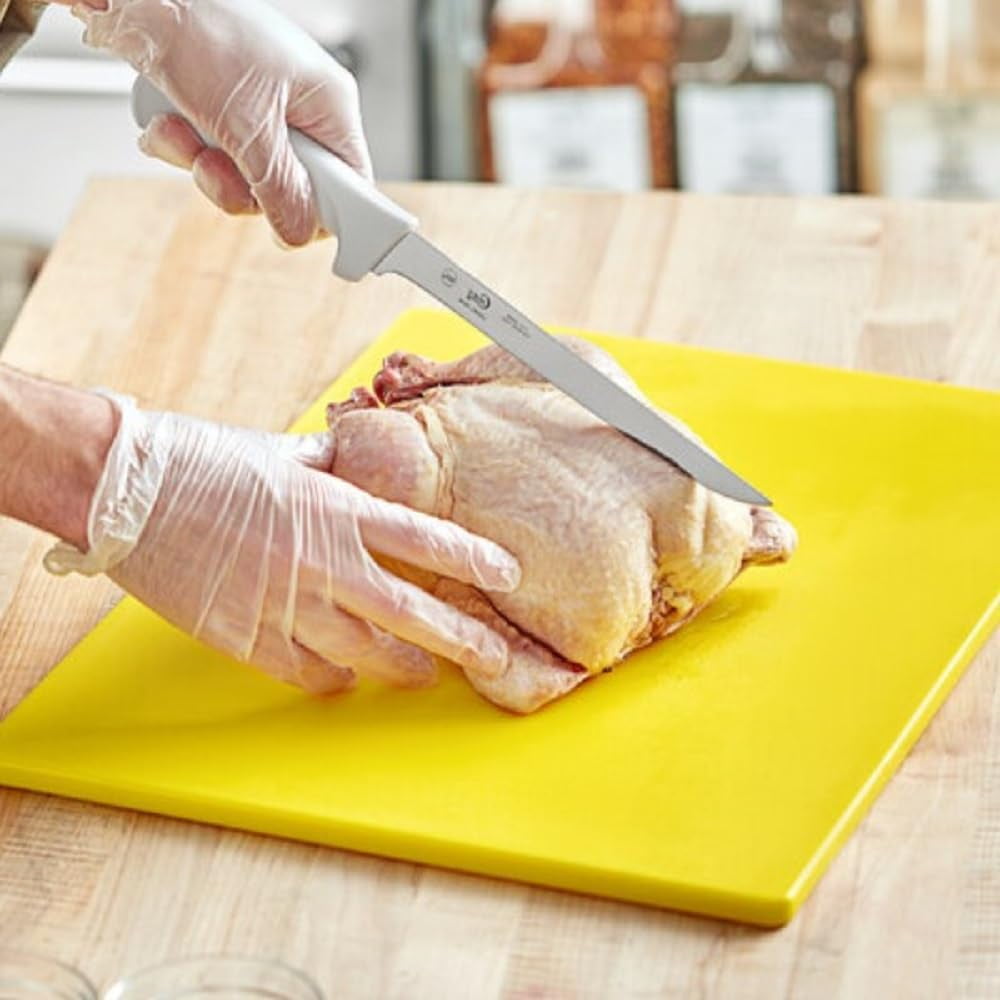 TrueCraftware- 20" X 15" X 1/2” Plastic Cutting Board for Kitchen Yellow Color- Plastic Commercial Chopping Board Anti Slip Surface Chopping Food Cutting Mat for Meat Vegetables