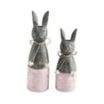 thumbnail image 4 of VHC Brands Spring in Bloom Wooden Cone Bunnies w/Pink Base Set of 2 Sizes 2.75x9.45 and 2.75x7.5, Spring Decorations, Home and Table Decor, Spring and Easter Figurines, 4 of 4