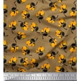 thumbnail image 3 of Soimoi Brown Moss Georgette Fabric Leaves & Floral Clip Art Fabric Prints By Yard 42 Inch Wide, 3 of 3