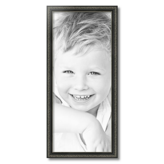 ArtToFrames 12x28 inch Antique Black Picture Frame, Black 12" x 28" Wood Poster Frame (WOM-5106) 1234