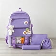 thumbnail image 2 of Weebloom 5Pcs School Backpack For Kids Boys Girls Cute Stylish Daypack 5 Piece Large Bookbag Elementary Middle School Purple, 2 of 3