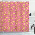 thumbnail image 1 of Ambesonne Vegetarian Shower Curtain, Cartoon Style Bananas, 69"Wx75"L, Pink and Yellow, 1 of 3