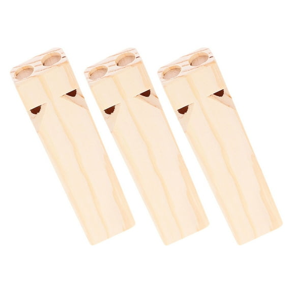 UPOUART 3-Piece Wooden Train Whistle Party Favors Beige Small Game Prizes for Kids Hand Eye Coordination