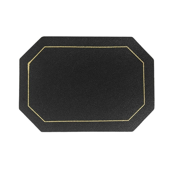 1 Pc Reversible Placemats, Faux Leather Heat Resistant Placemats Washable Table Mats Wipeable Place Mats for Dining Table Wedding Coffee Shop Decoration, 5.51x3.94 Inch, Black