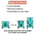 thumbnail image 4 of StarQualityBargain Vertical Planter 5-Tier Stackable System - Indoor/Outdoor Garden Kit for Strawberries, Herbs, Vegetables (Beginner-Friendly Design), Teal, 4 of 6