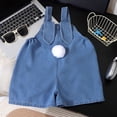 thumbnail image 4 of mgoYE Toddler Baby Easter Outfit Denim Overall Pants for Boys Girls Bunny Romper with Pom Pom Jeans Jumpsuit(Blue,4-5 Years), 4 of 6