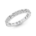 thumbnail image 3 of Emerald & Round Shape Lab Grown Diamond Emory Eternity Ring For Women | 2 Carat IGI Certified 14K White Gold | FG-VS Quality Friendly Diamonds Eternity Ring Size 8.5, 3 of 4