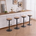 thumbnail image 2 of YOUNIKE Wood Bar Stools Set of 2 Round Heigh Adjustable Gray Counter Barstools with Footrest, 2 of 8