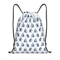 thumbnail image 1 of Gaeub Skiing Penguin Funny Drawstring Backpack Bag Sport Gym Sackpack Heavy Duty String Backpack for Men Women-Small, 1 of 6