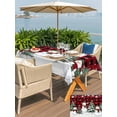 thumbnail image 4 of Outdoor Tablecloth with Umbrella Hole and Zipper, Red Black Plaid Christmas Rectangle Table Cloth 60x84 Inch Waterproof Tablecloth, Xmas Tree Snowman Snowflakes Picnic Table Cover for Patio Camping, 4 of 7