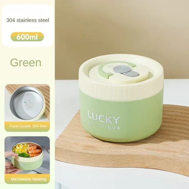 Boîte Bento Isolée Empilable pour Enfants – Conteneur à Lunch Thermique Portable en Acier Inoxydable