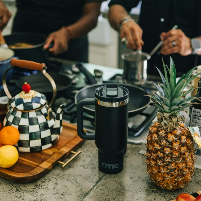 RTIC 40 oz Ceramic Lined Road Trip Tumbler, Leak-Resistant Straw