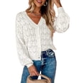 thumbnail image 1 of ZAXARRA Cardigan en Tricot pour Femmes Manches Longues Col en V Fermeture à Boutons Veste Décontractée Automne Pull, 1 of 8