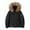 Black Jacket fot Men, variant on safuny Unisex Down Jacket Faux Fur Lined Thicker Cozy Skiing Coat Long Sleeve Hooded Outerwear with Pockets Zipper for Winter Outdoor Activities Black L