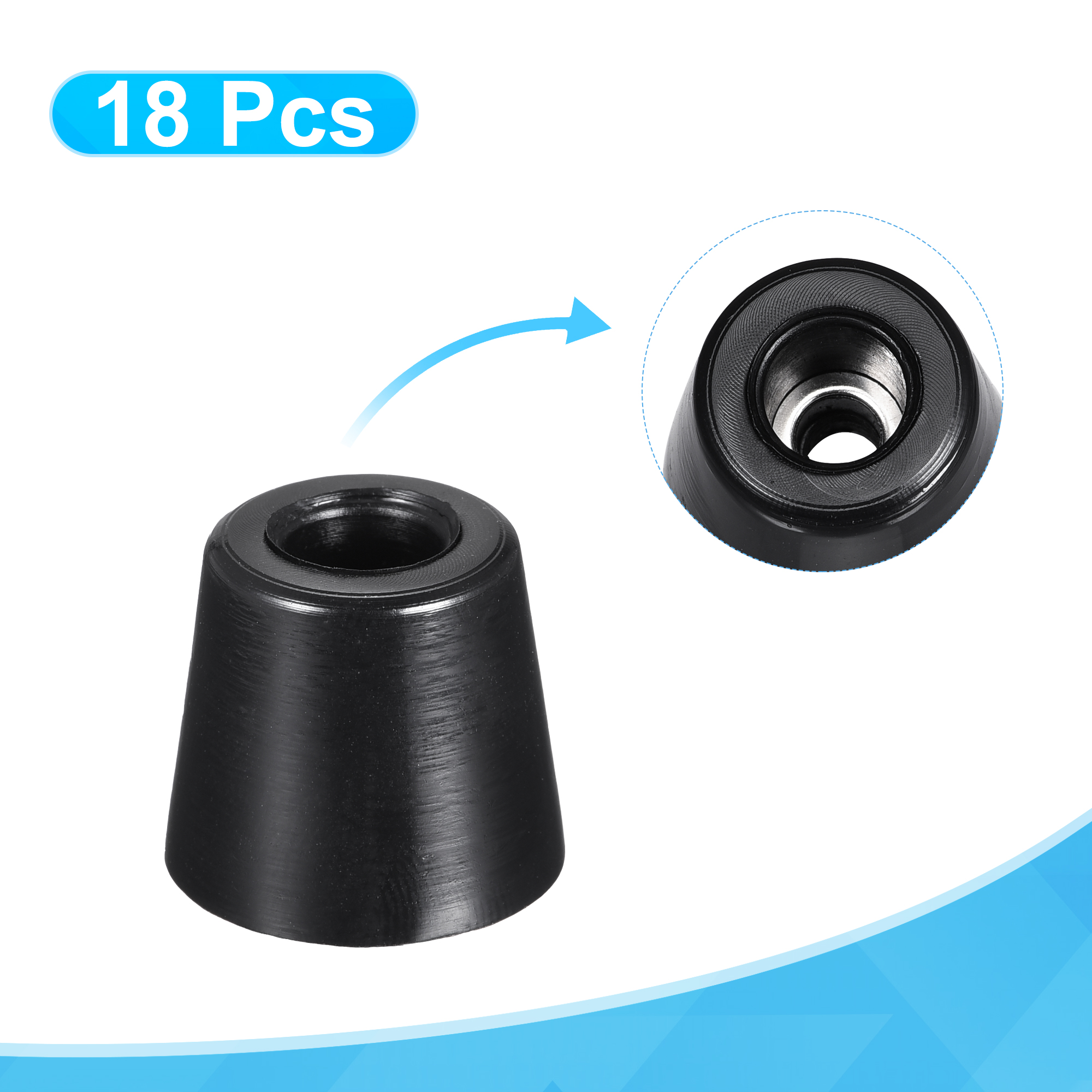 Uxcell 0.75" W x  0.63" H Rubber Bumper Feet, Stainless Steel Screws and Washer 18 Pack - image 4 of 5