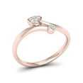 thumbnail image 2 of 1/20Ct TDW Diamond 10K Rose Gold Bypass Heart Fashion Ring, 2 of 4