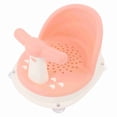 thumbnail image 2 of Silla de ducha para bebés plegable, suave, con asa desmontable, de polipropileno, resistente a la piel, para baño, color rosa, 2 of 14
