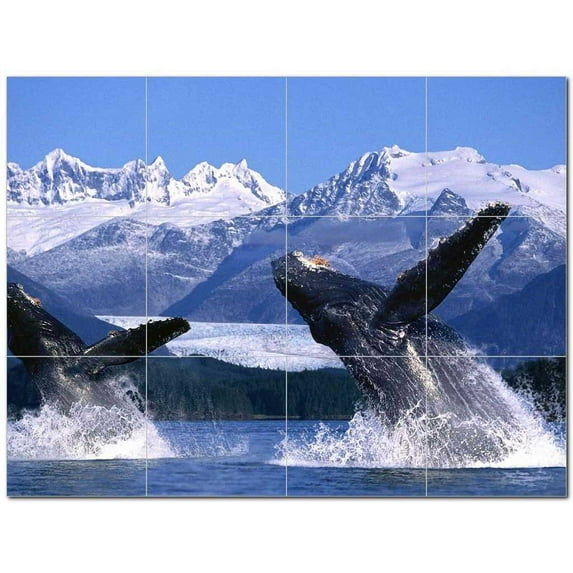 Whale Ceramic Tile Mural Kitchen Backsplash Bathroom Shower 403067-M43