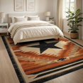 thumbnail image 3 of ODIKA 8'x10' Washable Area Rug Hooks Motif Cowboy Southwestern Round Runway Themed Trailer Minded for King Size Bedroom Under Bed, Master Suite, Non-Shedding, Easy Care, 3 of 7