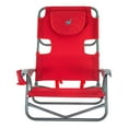 thumbnail image 3 of Ostrich Chaise de Pelouse d'Extérieur Pliable et Inclinable sur le Dos, Rouge (Lot de 2), 3 of 10