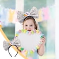 thumbnail image 2 of Deeceymbur Easter Headband with Glitter Bow Bunny Ears for Party Dress Up, 2 of 6