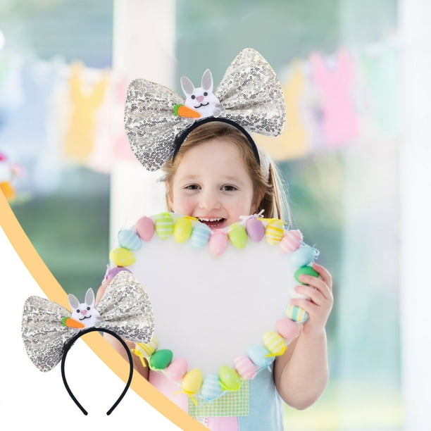 Diademas para fiestas de Pascua para niños, disfraces, diademas, orejas de conejo, tocados, diademas