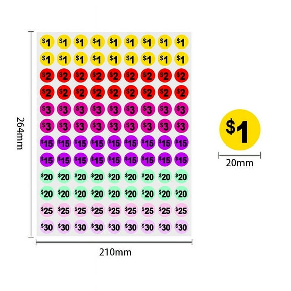 Garage Sale Price Stickers - 10 Sheets Adhesive Tags