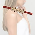 thumbnail image 6 of Massage Roller,Wooden Massage Roller Waist Thigh Body,Massage Roller Muscle Abdomen,Handheld Roller Massager Stick Leg Back,Manual Wood Massage Tool Belly Shoulders,Multifunctional 5 Wheel, 6 of 9