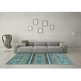 thumbnail image 3 of Ahgly Company Indoor Round Abstract Light Blue Modern Area Rugs, 4' Round, 3 of 4