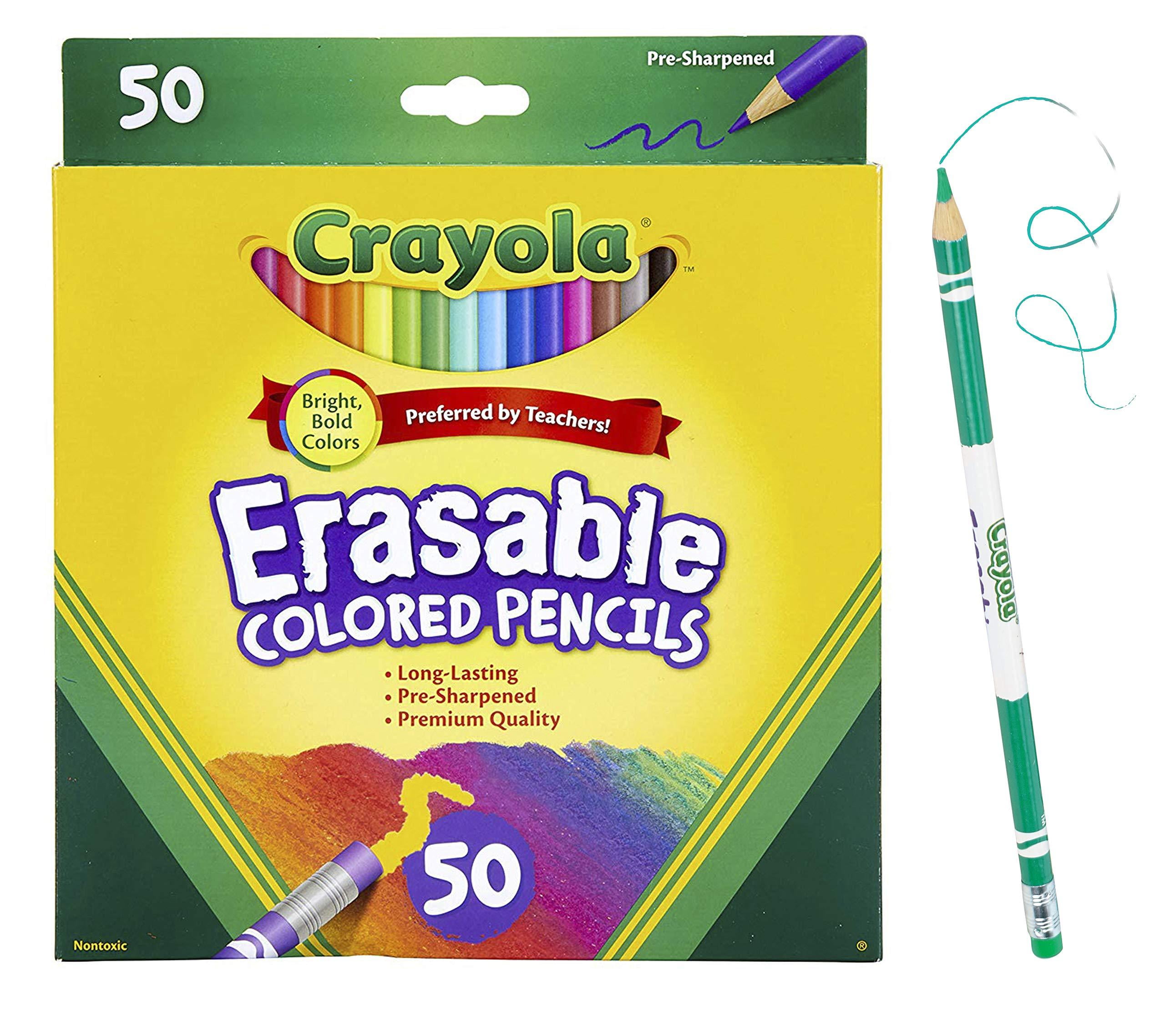 Crayola erasable colored pencils back to school supplies 50 count 