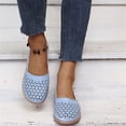 thumbnail image 4 of Wedge Sandals for Women Closed Toe Solid Color Hollow Out Sandals Soft On Arch Support Summer Flat Shoes, 37, 4 of 9