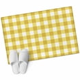 thumbnail image 2 of Yellow Gradient Bathroom Mats 2x3 FT, Non Slip Small Kitchen Mat, Farm Plaid Buffalo Checkered Gingham Washable Soft Backed Front Door Throw Rugs Non-Shedding Indoor Outdoor Doormat for Entryway Sink, 2 of 8