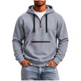 thumbnail image 2 of cllios Half Zip Hoodies for Men with Zippered Front Pocket Drawstring Long Sleeve Casual Hooded Pullover Sweatshirts, 2 of 9
