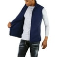 thumbnail image 6 of ToBeInStyle Men's Zip Up Sleeveless High Collar Polar Fleece Vest - Navy - Medium, 6 of 7