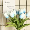 thumbnail image 2 of Bewildely Mini flor artificial, lirio único, tulipán, flor monarca, flor falsa de PU, decoración para el hogar y la Oficina, decoración para Flores artificiales azul claro Bewildely HA6563-11B, 2 of 6
