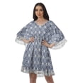thumbnail image 1 of Moomaya Robe d'Été pour Femmes, Grande Taille, Kimono Aguichant Imprimé, Mini-Robe, 1 of 6