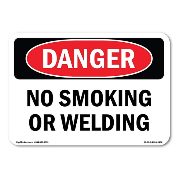 OSHA Danger Sign - No Smoking Or Welding | Decal | Protect Your Business, Construction Site, Warehouse & Shop Area |  Made in The USA