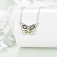 thumbnail image 3 of Butterfly Necklace for Women 925 Sterling Silver Crystal Butterfly Pendant Birthstone Amethyst Jewelry Gift, 3 of 6