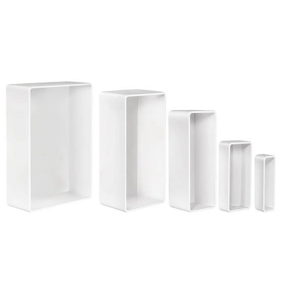 5 Pcs Silicone Resin Molds Set with Wooden Support, Large Rectangle Epoxy Casting Molds for DIY Decor