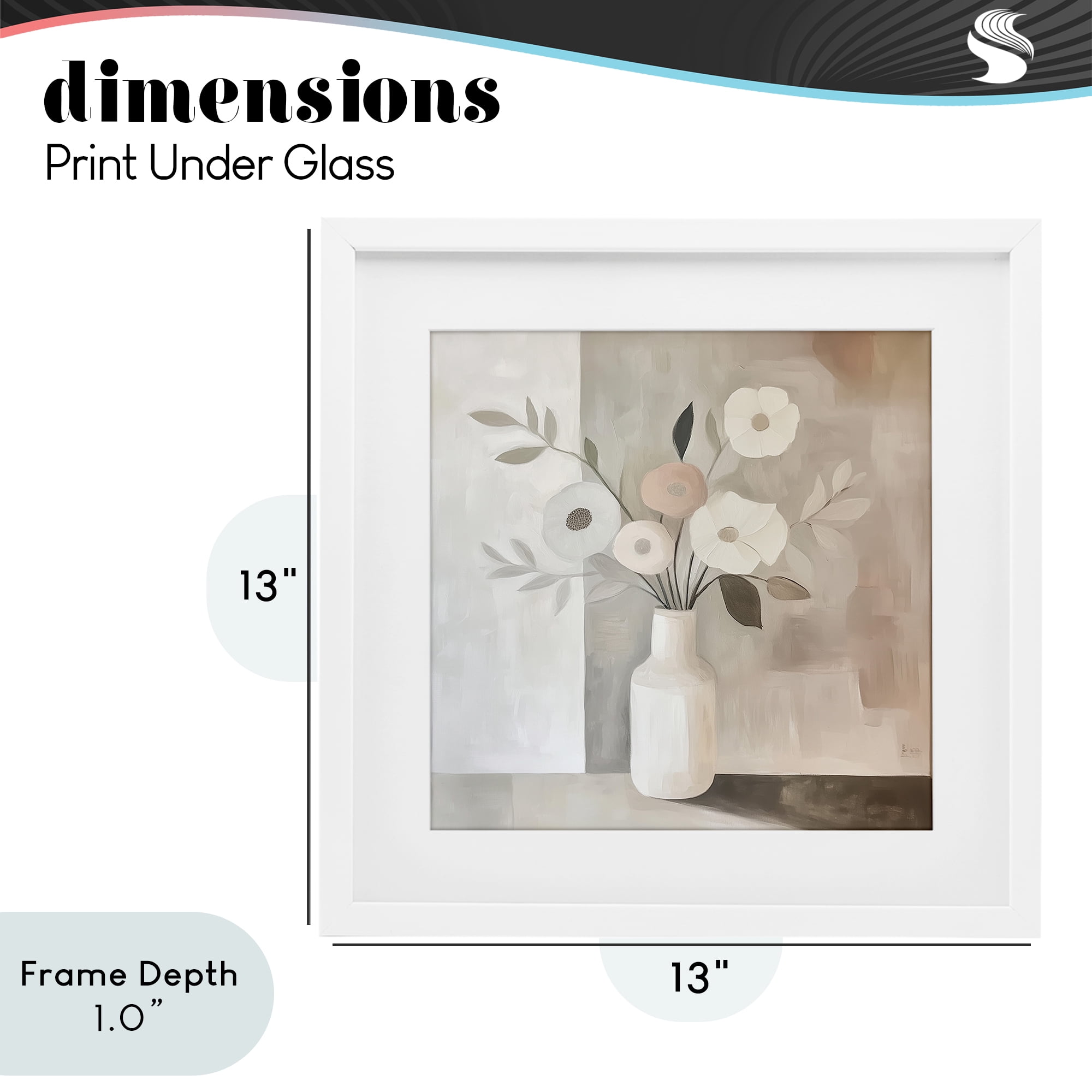 Stupell Industries Minimalist Muted Flower Vase White Framed Print Under Glass, design by Heidi Kuntz