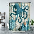 thumbnail image 1 of Digital Printed Waterproof Shower Curtain Waterproof Anti-fog Bathroom Curtain Non-perforated Set Octopus Bathroom Curtain 0.9M * 1.8M, 1 of 7