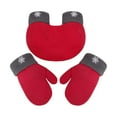thumbnail image 3 of lionlar Gants de Main Couple Polaire Gants Chauds d'Hiver pour Course Ski Luge Rouge, 3 of 9